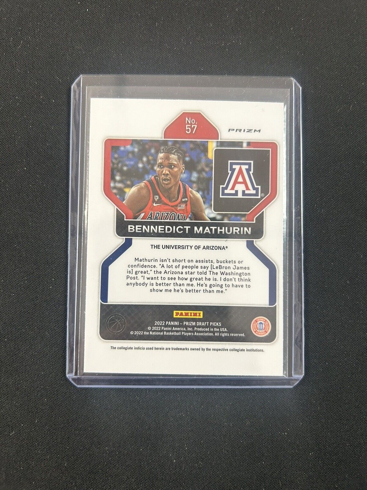 2022 Panini Prizm Draft Picks Purple Bennedict Mathurin