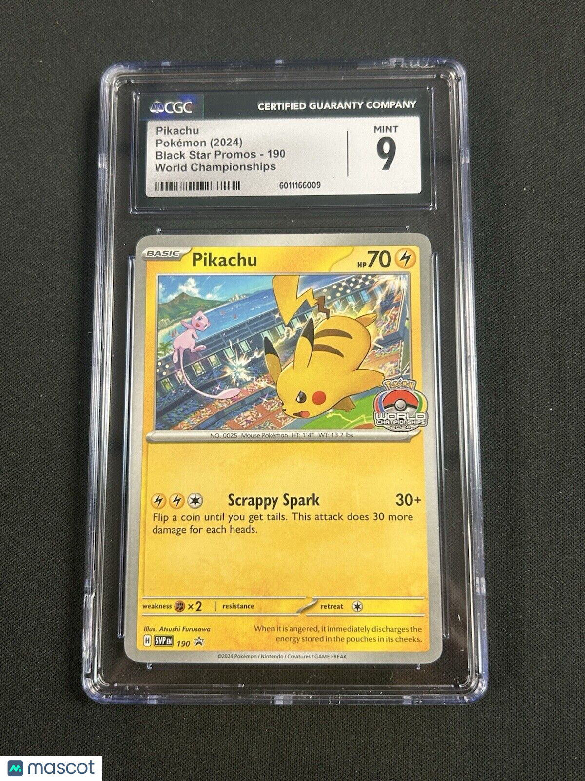 2024 Pokemon Pikachu World Championship SVP-EN Promo PSA 9 RARE #190 Undergraded