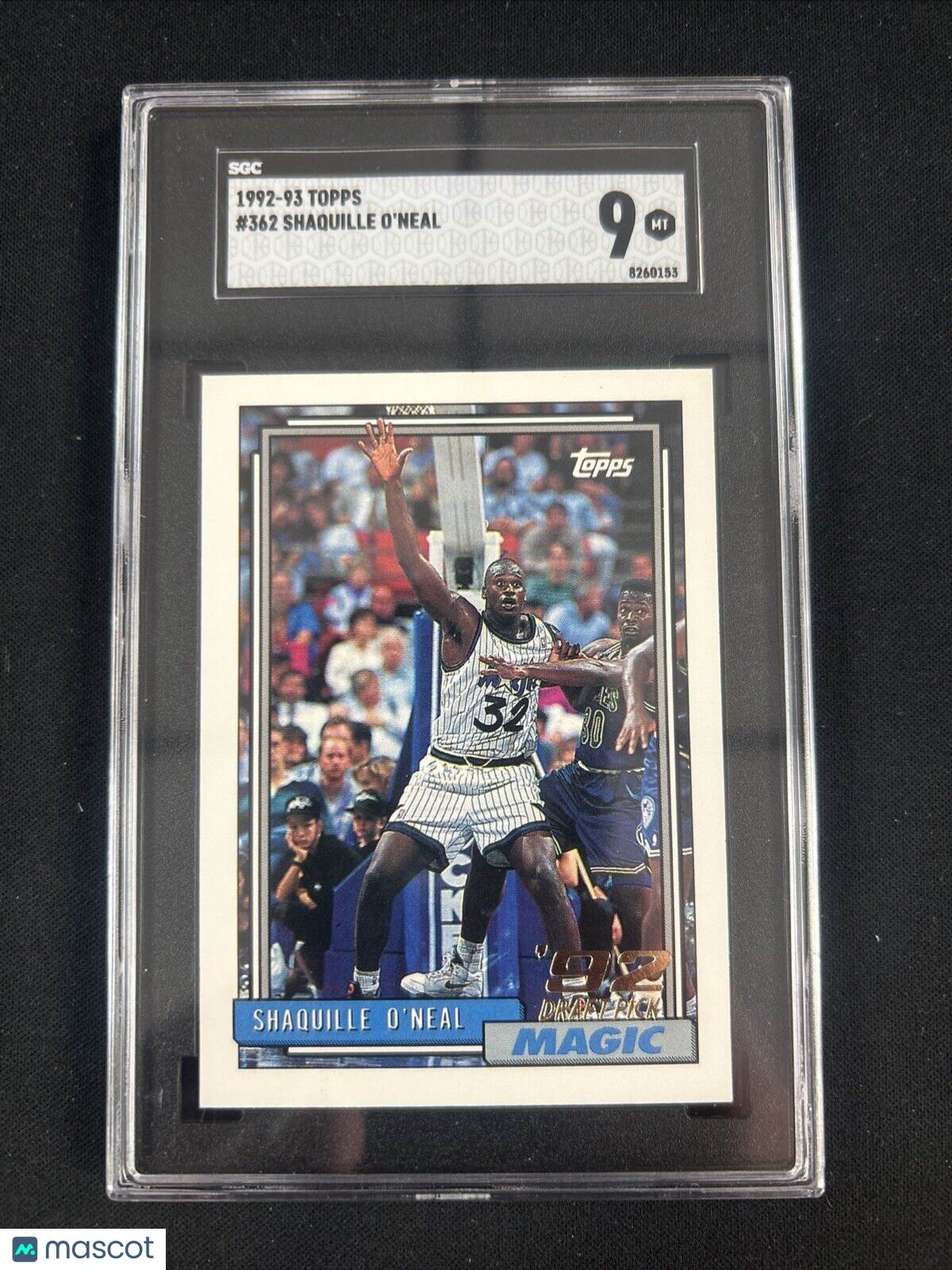 1992-93 Topps Shaquille O’Neal RC Rookie SGC 9 Mint Orlando Magic HOF